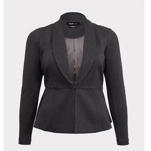 Dark Grey Uptown Premium Peplum Blazer - Torrid
